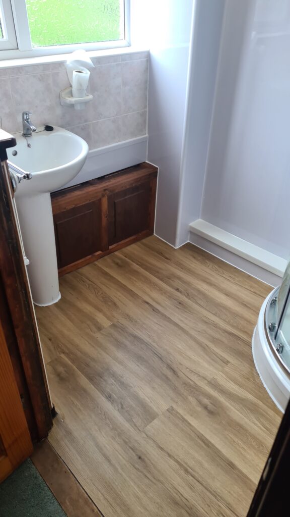 Completed emergency bathroom floor repair in Cheltenham by AK Construction